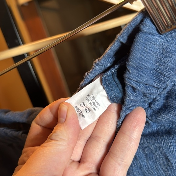 Madewell Shorewalk Cover-Up Blue Linen Blend Pants Size Medium - Picture 10 of 11